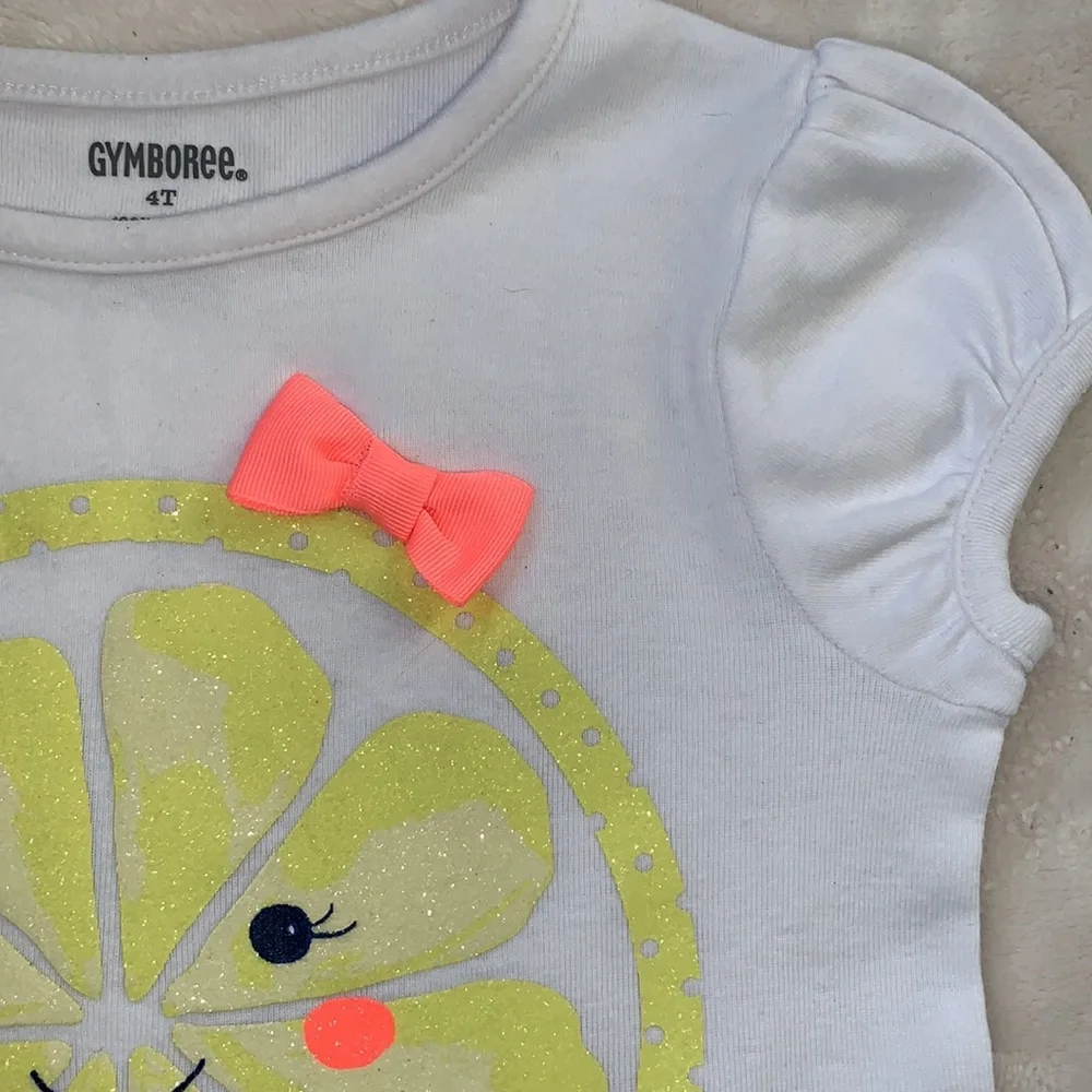 Gymboree White Lemon Slice Top 4T Perfect!